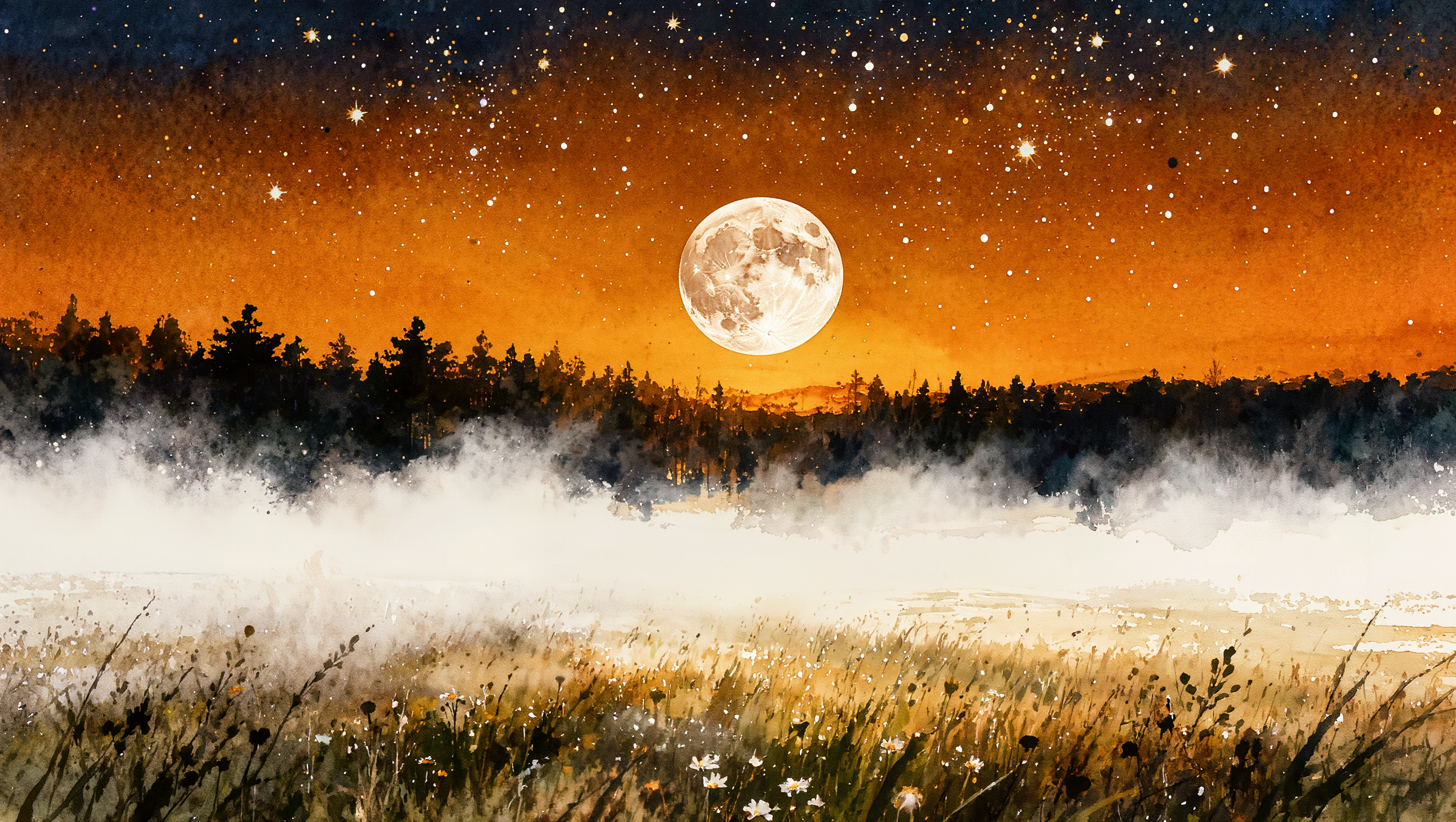 Illustration für Der Mond ist aufgegangen