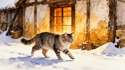 ABC, die Katze lief im Schnee